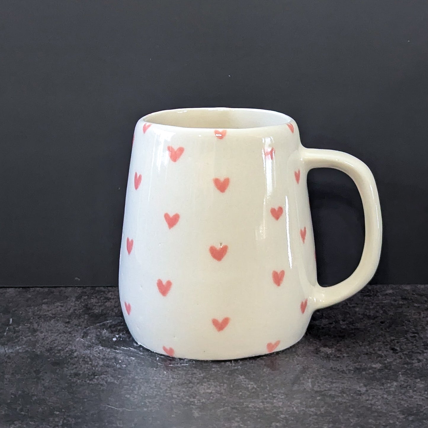 (RESERVED) Mug: It's OK To Punch Nazis! (Pink w/ Hearts)