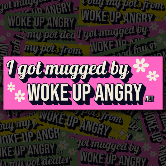 Sticker: I Got Mugged By Woke Up Angry