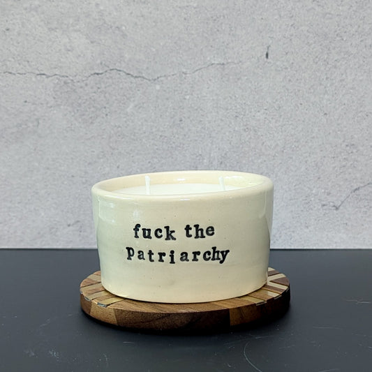Candle: Fuck the Patriarchy (Vanilla Sugar, two wick, soy)